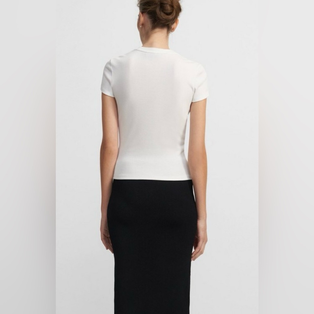 Theory Tiny Tee in Ribbed Cotton Large pre owned - Picture 6 of 15